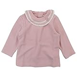 【H27年秋冬物】(日本製) Pample Mousse(パンプルムース) 起毛ニット衿レース編花付きブラウス 90cm/PK NO.DP-53250