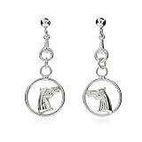 Sterling Silver Equestrian Dangling Horse Earrings