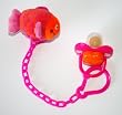 Baby Pacifier Leash and Pacifier, Sea Collection-pink