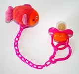 Baby Pacifier Leash and Pacifier, Sea Collection-pink