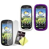 Two Silicone Cases / Skins / Covers (White, Purple) & LCD Screen Guard / Pr ....