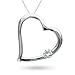 10K White Gold, Diamond Heart Pendant, 1/20 ctw.