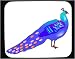 Mouse Pad with bird, hen, plumage, peacock, crested, colorful