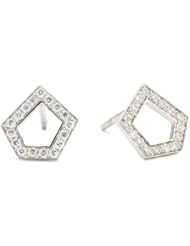 Ron Hami "Modern Culture" White Gold Geometric Stud Earrings