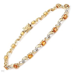 Bracelet With 3.06ctw Precious Stones - Genuine Diamonds and Sapphires Yellow Gold. Total item weight 5.3g Length 7in