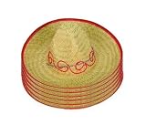 Mexican Straw Sombreros Fiesta Hats 6-pack