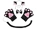 JustinCostume Cat Cosplay Set Ears Tail Collar Paws, Black