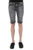 RUDE Black Acid Wash Denim Shorts