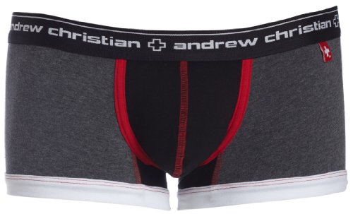 Andrew Christian Men’s Show-It Boxer,Charcoal,X-Small
