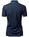 Coolon 2 Tone Collar Zipup Polo T-Shirt Navy L