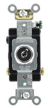 20 Amp, 120/277 Volt, Key Locking, 3-Way AC Quiet Switch, Extra Heavy Duty Grade, Chrome, 1223-2KL