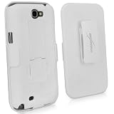 BoxWave Dual+ Holster Samsung Galaxy Note 2 Case - 3-in-1 Case with Holster Combo Includes Protective Case and Belt Clip Holster with Integrated Viewing Stand - New and Improved Design! (Winter White)
