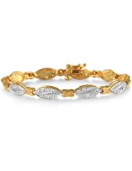 1/5 Carat Diamond Bracelet in 18K Yellow Gold Plated Sterling Silver