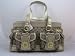 AUTHENTIC Coach Legacy Signature Large Satchel Handbag Khaki Gold Platinum Metallic F13131