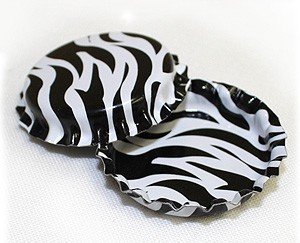 Image of 50 Zebra Print ON BOTH SIDES Bottle Caps New Unused Bottlecaps Cap 2 Sided Color