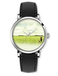 SPRAWL Aanalog Fashion Series Silver Ladies Watches of Genuine Black Leather Strap,Unique Wrist Watch for Women Girls Designed with Solo musician in the field