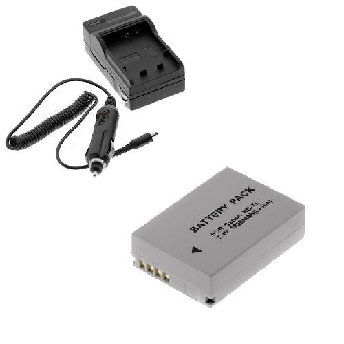 Lithium-Ion Battery + Battery Charger with Car Adapter for Canon Advanced PowerShot G10