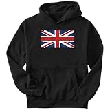 Sweatshirt Black  Great Britain Vintage - Retro / Destroyed  Flag