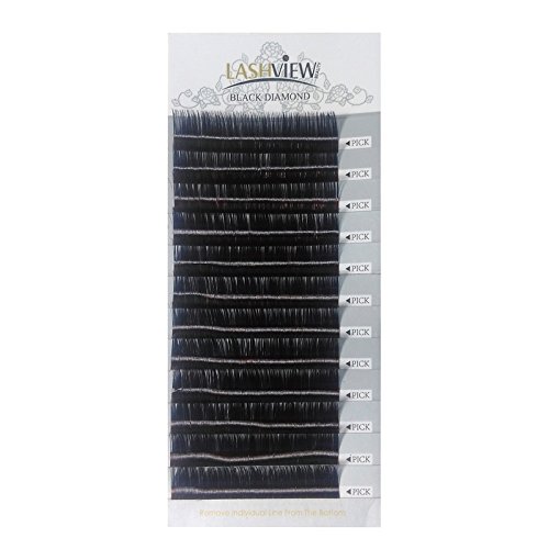 Lashview Semi-permanent Mink Eyelash Extensions Individual Eyelashes 0.20 C 12 Rows