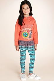 2 Piece Cotton Rich Hooded Sweat Top Leggings Outfit
