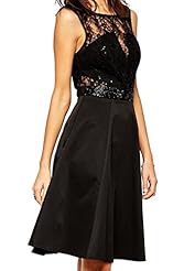 Checkered Print Spring Summer Winter Polyester/Spandex Lace Sleeveless Skater Dress/Party Dress/Midi Dress 