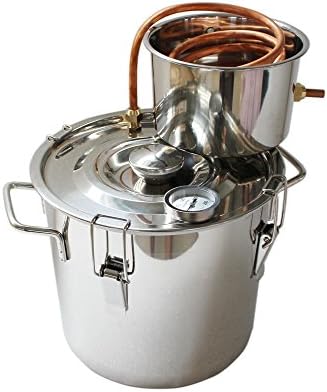 NEW 3 Gal 10L Copper Alcohol Wine Water Distiller Moonshine Still Stainless B...