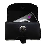 Horizontal Black Leather Case for the Sony Equinox with both a belt clip and loop option - a Gomadic design