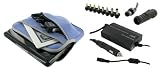 4n1 Combo - MSI Wind U100-432US 10-Inch AC and DC Adapter Charger - Home / Car / Airplane (Invisible Zipper Tri-Pocket - Blue)