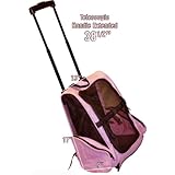 Pink 3 In 1 Deluxe Pet Carrier Backpack, Car Seat And Roller