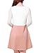 Allegra K Ladies Slipover Doll Collar Semi Sheer Detail Dress S Light Pink
