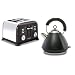 MORPHY RICHARDS ACCENTS BLACK KETTLE 1.5 LITRE (43773) & 4 SLICE BLACK TOASTER (44733) SET