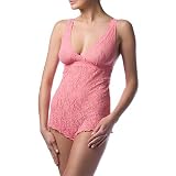 Hanky Panky Watermelon Lace Plunge Neck Teddy