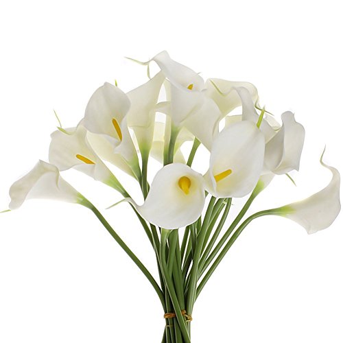 Sealike Latex Real Touch Lovely Artificial Calla Lily Wedding Bouquet Flower Bouquets 10 Pcs with Stylus