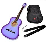 Produkt-Bild: Akustik Gitarre in Lila Purple mit Zubeh&ouml;rset: Gitarrentasche, Gurt und Plektron