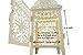 Ivenf Moroccan Style Matte White Cast Iron Handmade Square Scrollwork Candle Lantern