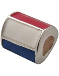 Zable(tm) Sterling Silver Netherlands Enamel Flag Bead / Charm