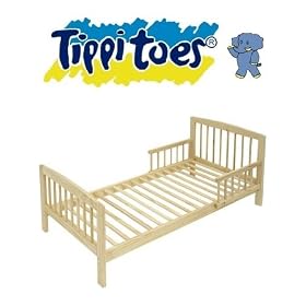 Tippitoes Pine Wooden Junior Bed in Natural Finish with Foam Safety Mattress