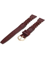 Timex Womens Q7B857 Woven Leather 13mm Brown Replacement Watchband