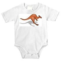 Onesie with animal, kangaroo, hopping
