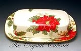 Mikasa Holiday Bloom Covered Butter Dish
