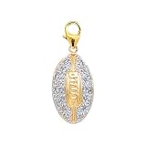 14k Gold Diamond Football Charm (1/10 cttw)