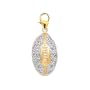 14k White Gold Diamond Football Charm (1/10 cttw)
