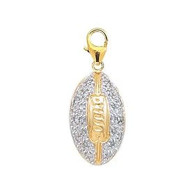14k Gold Diamond Football Charm (1 10 cttw) by Amazon.com Collection