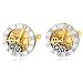 Watch Dial Cuff Links, 14 Karat Gold