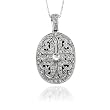14K White Gold 1/4 ct. Diamond Fashion Locket Pendant with Chain