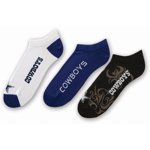 For Bare Feet Dallas Cowboys Men's 3 Pack Socks Large