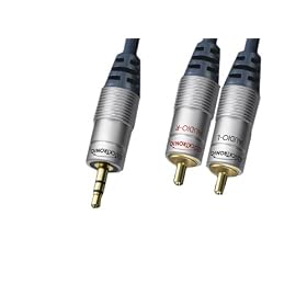 Clicktronic - HC 90-300 - C�ble st�r�o jack/RCA - 1 x riche jack 3,5 mm vers 2 x fiches RCA, bornes dor�es - 3 m (Import Allemagne)