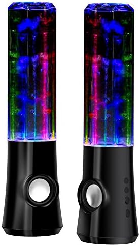 Atake Third Generation Colorful Diamond Water Dancing Speaker Enhanced Quality & Features 2 In1 USB with Volume & Other Controls LED Lamp (black)
