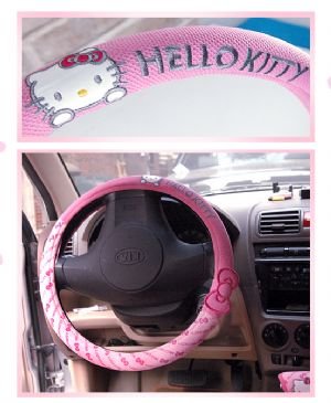 Hello Kitty Sanrio Bows pink Car Steering Wheel Cover by H-M Shop
