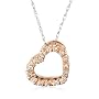 14k Rose, Yellow, or White Gold Diamond Heart Pendant (.08 cttw, J Color, I2 Clarity), 18"